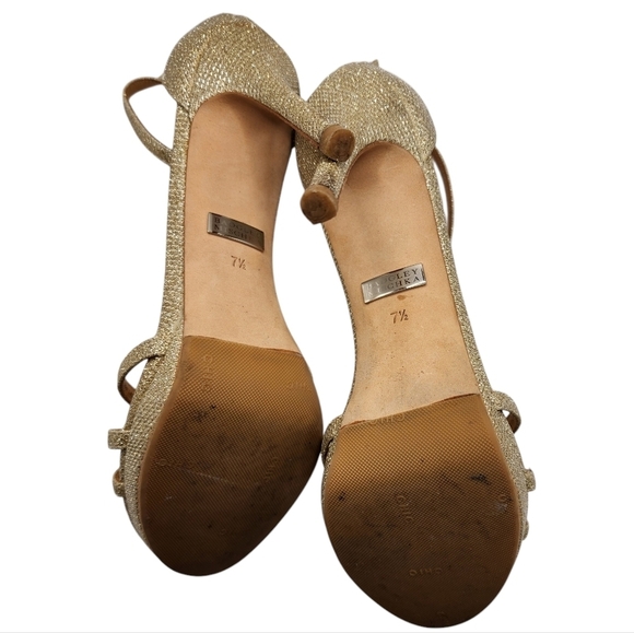 Badgley Mischka Gold Signify Platino Strappy Heels Size: 7.5 - Picture 5 of 8